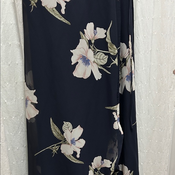 Lulus Dress Small Navy Floral Wrap Frilly Feminine Flirty Romantic Festival NWT - Picture 13 of 16